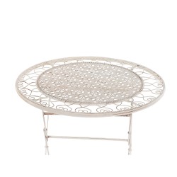 Stolik bistro TRIESTE 70 cm 70 cm Metal Jasnobeżowy