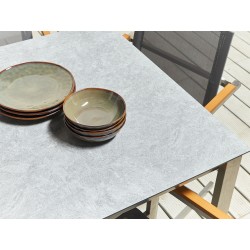 Stół ogrodowy COSOLETO 180 cm 90 cm Szkło Szary