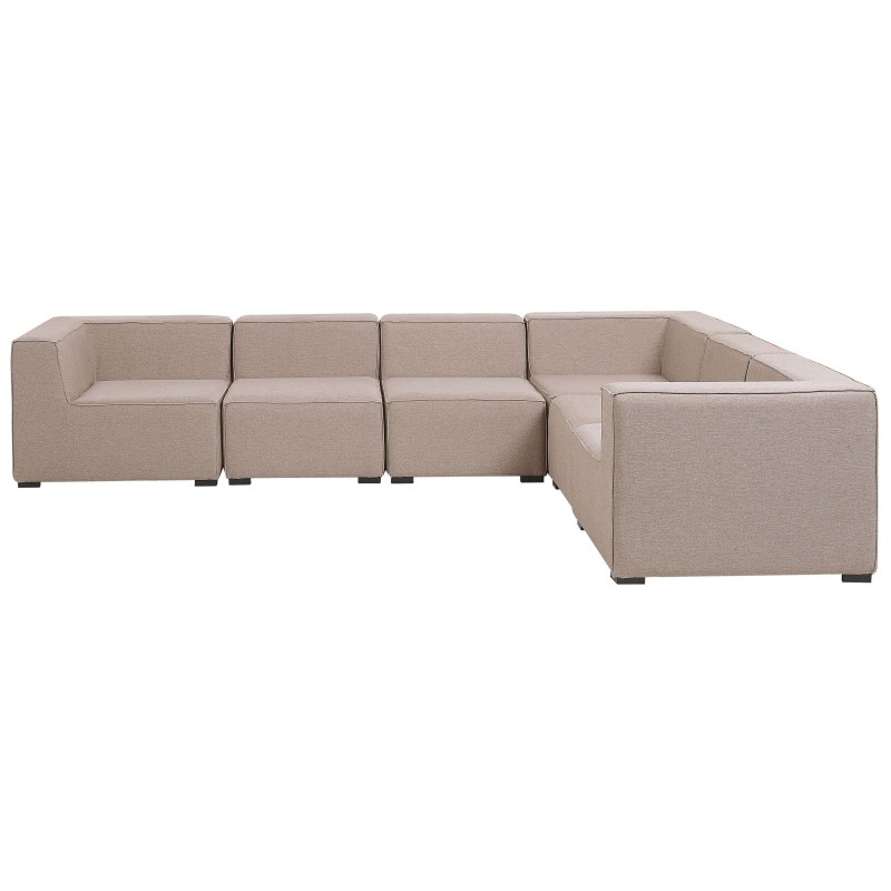 Narożnik ogrodowy z otomaną dla 7 osób AREZZO Lewostronny Modułowy Beżowy