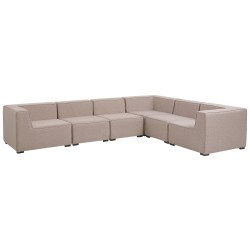 Narożnik ogrodowy z otomaną dla 7 osób AREZZO Lewostronny Modułowy Beżowy