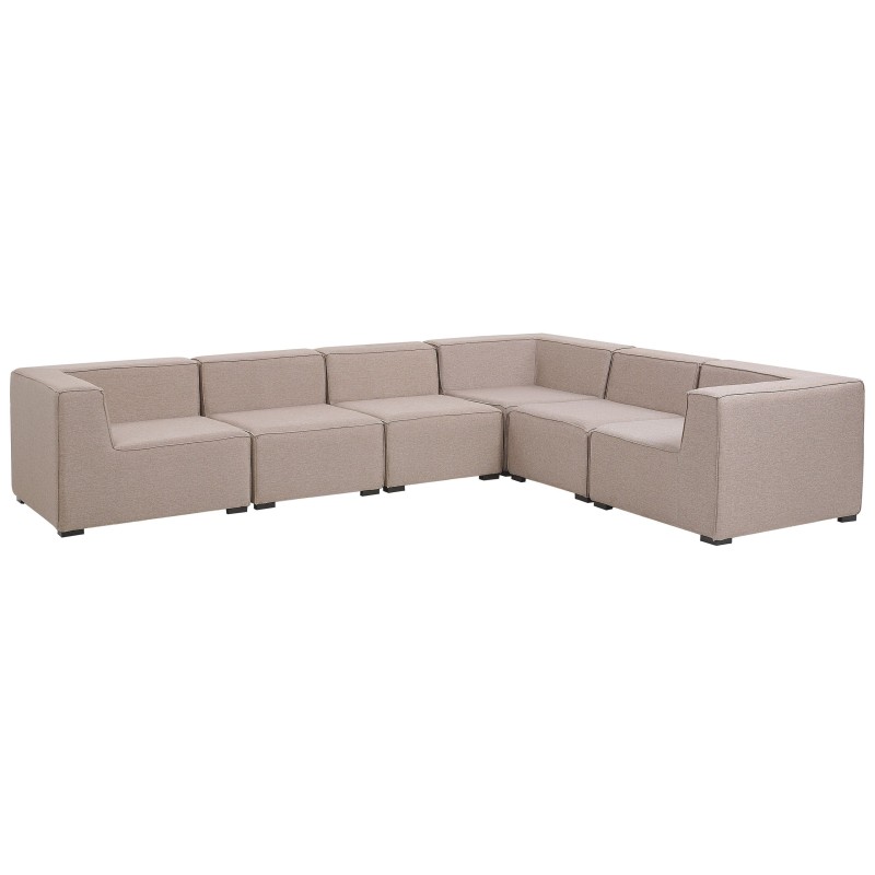 Narożnik ogrodowy z otomaną dla 7 osób AREZZO Lewostronny Modułowy Beżowy