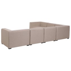 Narożnik ogrodowy z otomaną dla 7 osób AREZZO Lewostronny Modułowy Beżowy