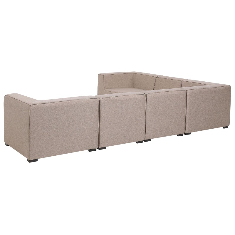 Narożnik ogrodowy z otomaną dla 7 osób AREZZO Lewostronny Modułowy Beżowy