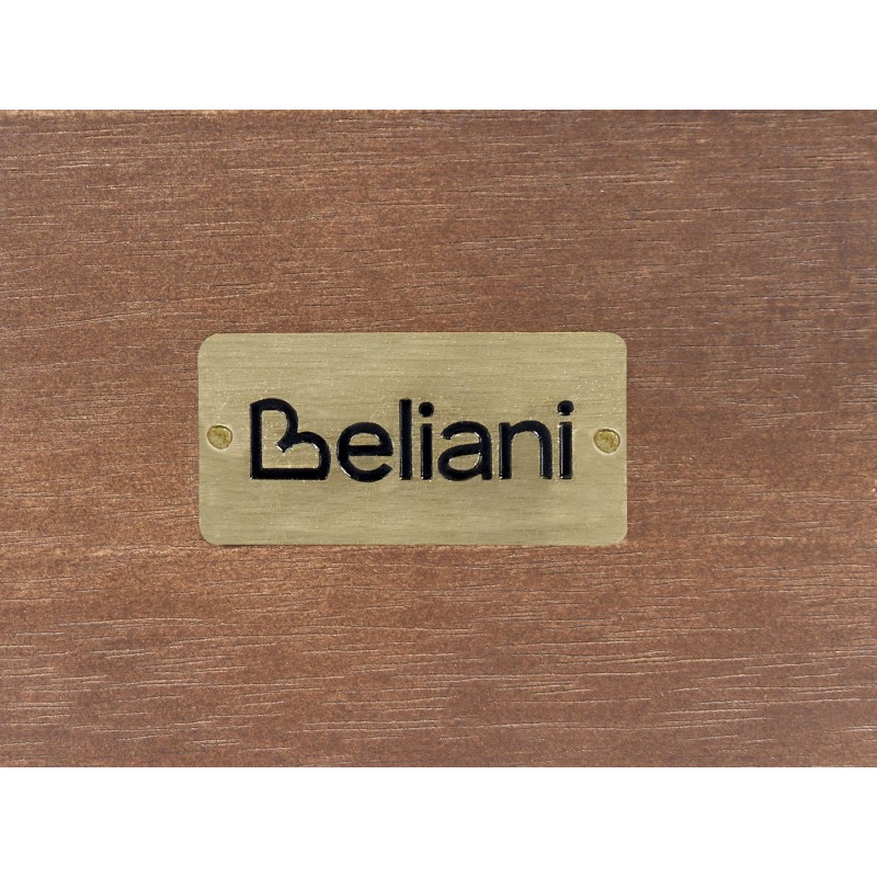 Stolik kawowy ogrodowy TIMOR 90 cm 75 cm Certyfikowane drewno akacjowe Ciemnobrązowy