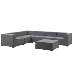 Narożnik ogrodowy z otomaną dla 7 osób AREZZO Prawostronny Modułowy Szary
