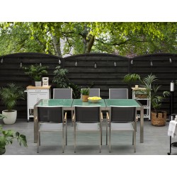 Stół ogrodowy GROSSETO 220 cm 100 cm Szkło tłuczone Przezroczysty