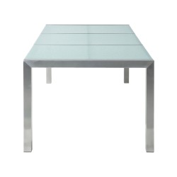 Stół ogrodowy GROSSETO 220 cm 100 cm Szkło tłuczone Przezroczysty