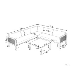 Narożnik ogrodowy ze stolikiem dla 4 osób BORELLO Lewostronny Metal Beżowy