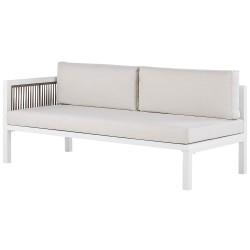 Narożnik ogrodowy ze stolikiem dla 4 osób BORELLO Lewostronny Metal Beżowy