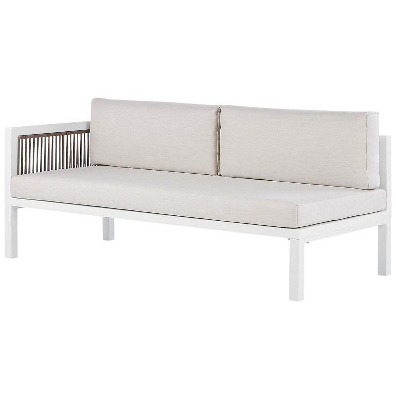 Narożnik ogrodowy ze stolikiem dla 4 osób BORELLO Lewostronny Metal Beżowy