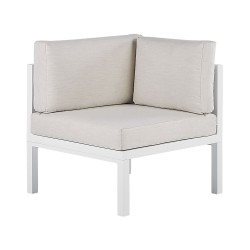 Narożnik ogrodowy ze stolikiem dla 4 osób BORELLO Lewostronny Metal Beżowy