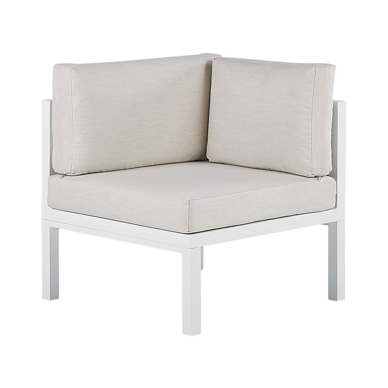 Narożnik ogrodowy ze stolikiem dla 4 osób BORELLO Lewostronny Metal Beżowy