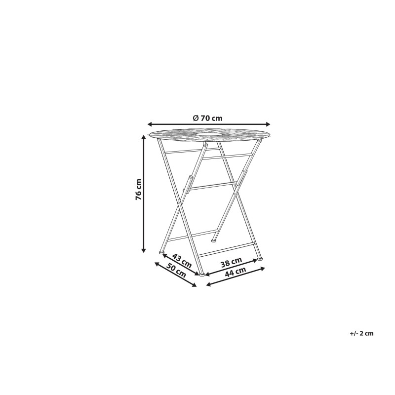 Stolik bistro STIFFE 70 cm 70 cm Metal Biały