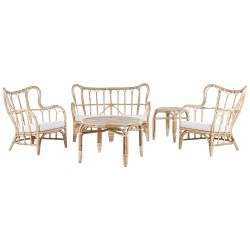 Zestaw ogrodowy ze stolikiem dla 4 osób BRINDISI Rattan Naturalny