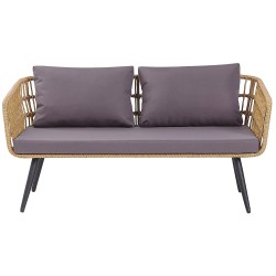 Zestaw ogrodowy ze stolikiem dla 4 osób FOBELLO Technorattan Beżowy