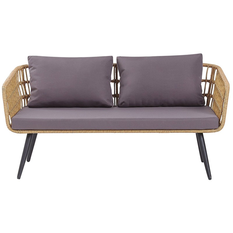 Zestaw ogrodowy ze stolikiem dla 4 osób FOBELLO Technorattan Beżowy