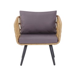 Zestaw ogrodowy ze stolikiem dla 4 osób FOBELLO Technorattan Beżowy