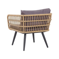 Zestaw ogrodowy ze stolikiem dla 4 osób FOBELLO Technorattan Beżowy