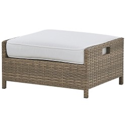 Zestaw ogrodowy ze stolikiem i otomaną dla 5 osób BELLUNO Technorattan Biały