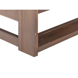 Sofa ogrodowa z certyfikowanego drewna 3-osobowa ciemna TRANI