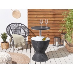 Barek ogrodowy AISA 49 cm 49 cm Imitacja drewna Czarny