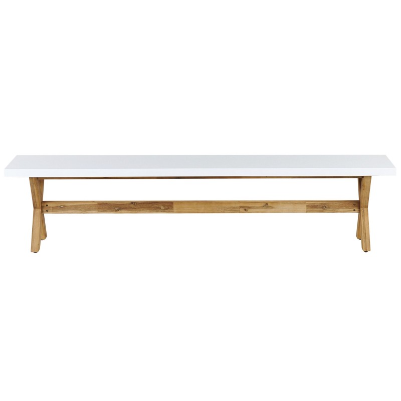 Ławka ogrodowa OLBIA 200 cm Beton Biały