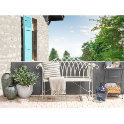 Ławka ogrodowa MILAZZO 130 cm Metal Biały