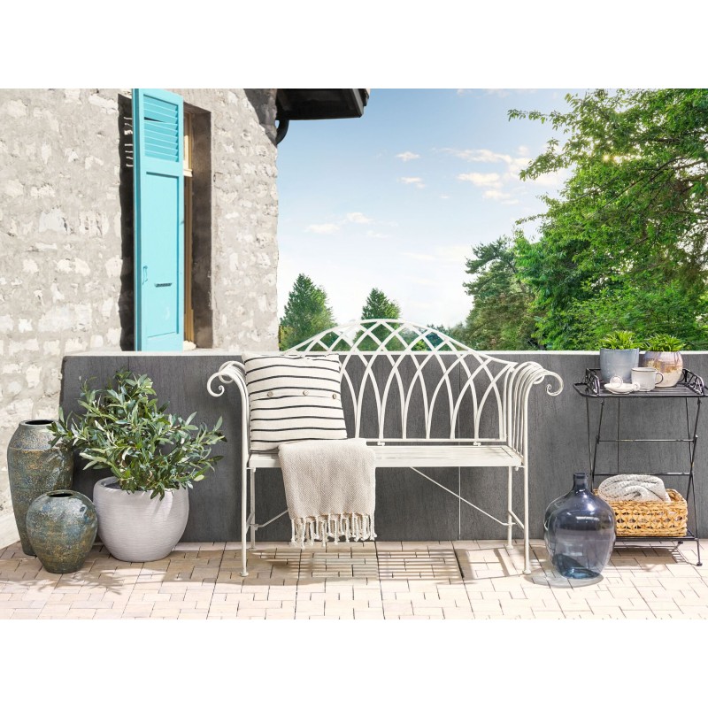 Ławka ogrodowa MILAZZO 130 cm Metal Biały
