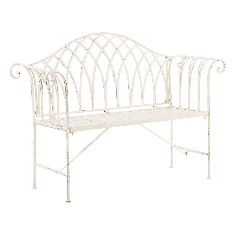 Ławka ogrodowa MILAZZO 130 cm Metal Biały