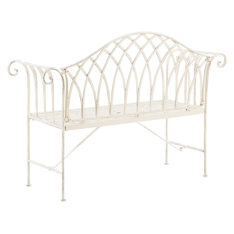 Ławka ogrodowa MILAZZO 130 cm Metal Biały