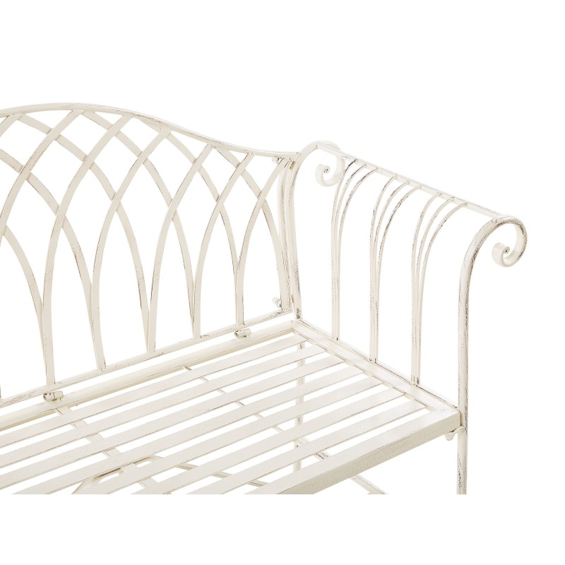 Ławka ogrodowa MILAZZO 130 cm Metal Biały
