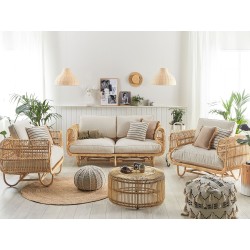 Zestaw ogrodowy ze stolikiem dla 5 osób DOLCEDO/LIMNI Rattan Beżowy