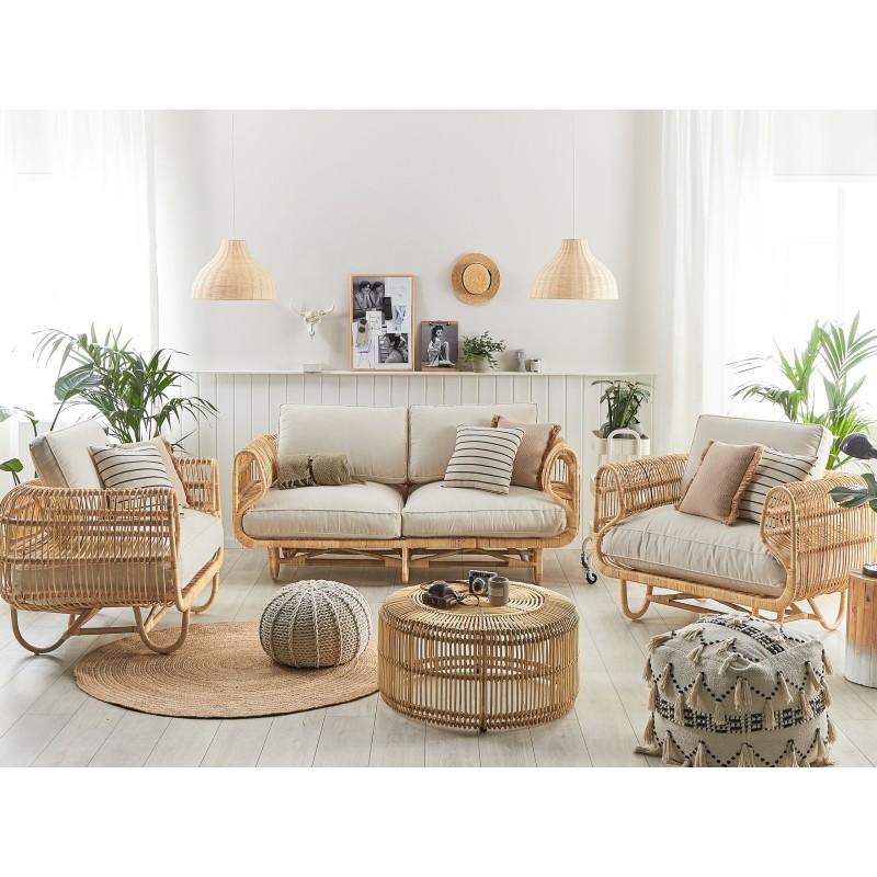 Zestaw ogrodowy ze stolikiem dla 5 osób DOLCEDO/LIMNI Rattan Beżowy