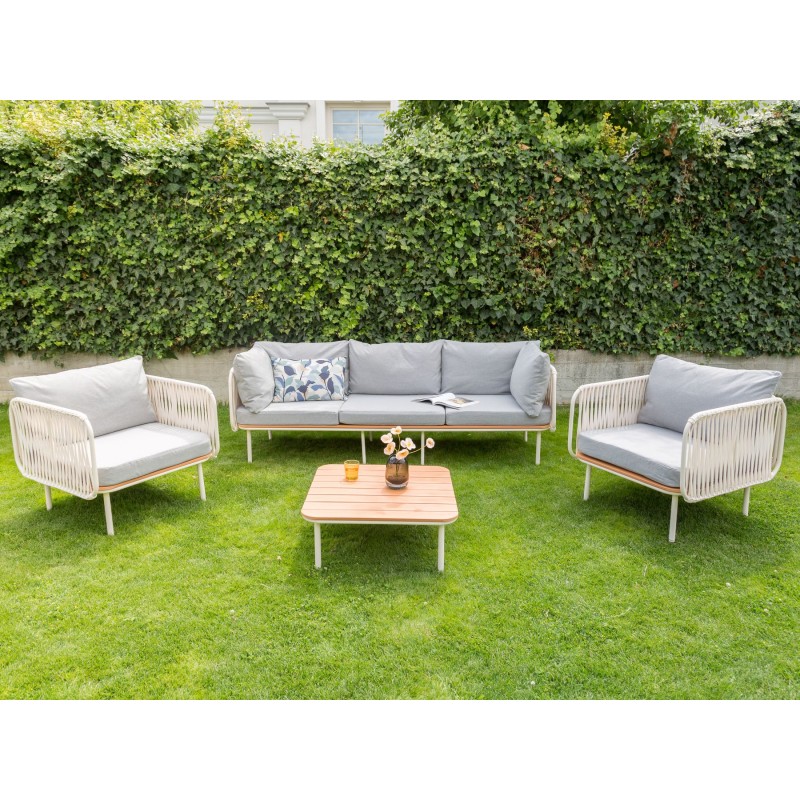 Zestaw ogrodowy ze stolikiem dla 5 osób SENISE Metal Szary