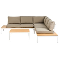 Narożnik ogrodowy ze stolikiem dla 5 osób POSITANO Szary