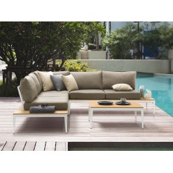 Narożnik ogrodowy ze stolikiem dla 5 osób POSITANO Szary