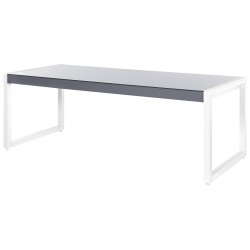 Stół ogrodowy BACOLI 210 cm 90 cm Szkło Złamana biel