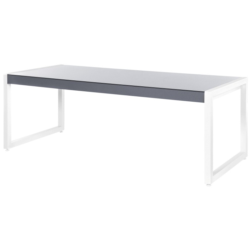 Stół ogrodowy BACOLI 210 cm 90 cm Szkło Złamana biel