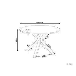 Stół ogrodowy MALETTO 120 cm 120 cm Szkło Czarny