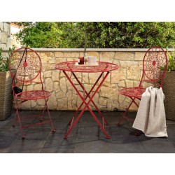 Stolik bistro SCARIO 70 cm 70 cm Metal Czerwony