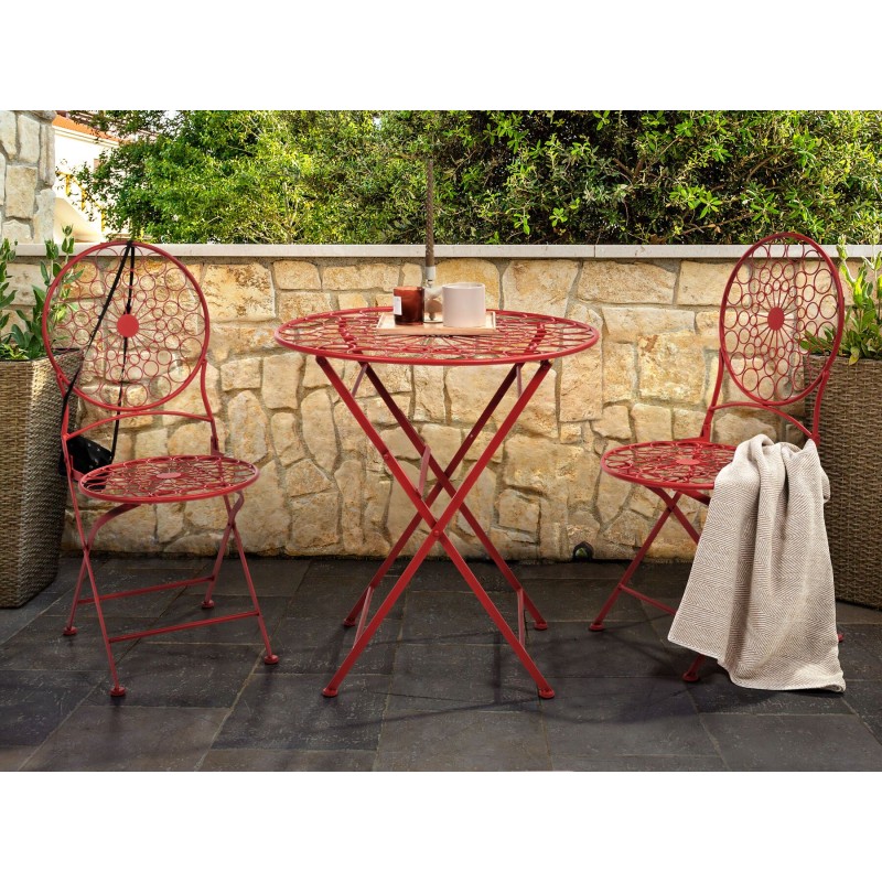 Stolik bistro SCARIO 70 cm 70 cm Metal Czerwony