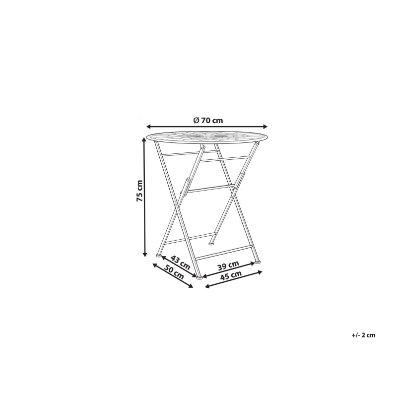 Stolik bistro SCARIO 70 cm 70 cm Metal Czerwony