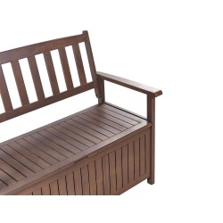 Ławka ogrodowa SOVANA 120 cm ze schowkiem Drewno akacjowe Ciemnobrązowy