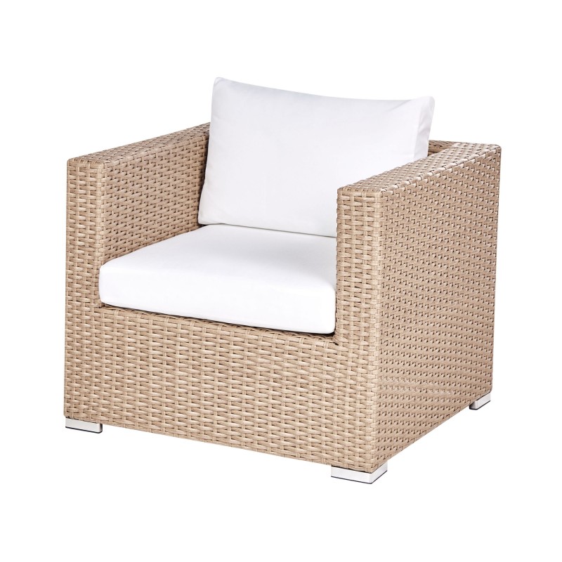 Zestaw ogrodowy ze stolikiem dla 8 osób XXL Prawostronny Modułowy Technorattan Piaskowy