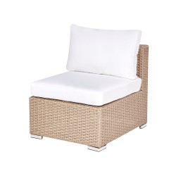 Zestaw ogrodowy ze stolikiem dla 8 osób XXL Prawostronny Modułowy Technorattan Piaskowy