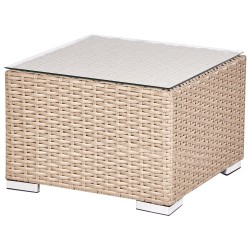 Zestaw ogrodowy ze stolikiem dla 8 osób XXL Prawostronny Modułowy Technorattan Piaskowy