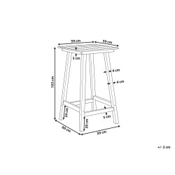 Stolik ogrodowy barowy ADIRONDACK 60 cm 59 cm Materiał syntetyczny Czerwony