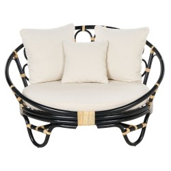 Zestaw 2 łóżek ogrodowych ROSSANO Rattan Czarny