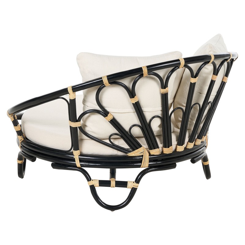 Zestaw 2 łóżek ogrodowych ROSSANO Rattan Czarny