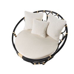 Zestaw 2 łóżek ogrodowych ROSSANO Rattan Czarny